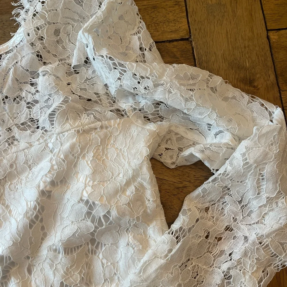 NWT Lulus Level of Love Ivory Lace Long Sleeve Two-Piece Set - Size Small - Picture 9 of 13